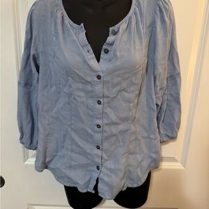 Mason & Belle Blue Button Front Blouse – XS
